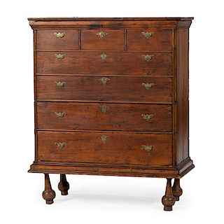 New England William and Mary Mule Chest