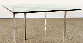 CHROME AND GLASS BARCELONA COFFEE TABLE BY KNOLL