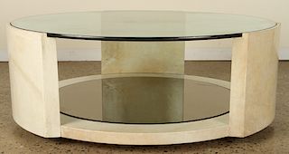 PARCHMENT KARL SPRINGER STYLE COFFEE TABLE