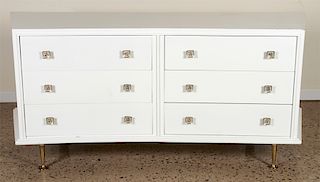 MID CENTURY MODERN WHITE LACQUERED COMMODE