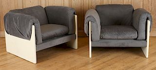 PAIR CUBE FORM CHAIRS MANNER OF PERCIVAL LAFER