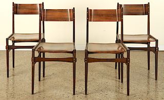 SET 4 ROSEWOOD SIDE CHAIRS BENTWOOD BACKS 1950