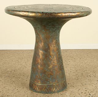 FRENCH ROUND RESIN OCCASIONAL TABLE GOLD WASH