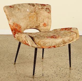 ITALIAN IRON UPHOLSTERED OCCASIONAL CHAIR C.1950