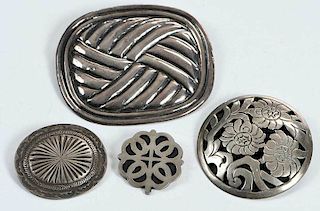 Four Silver Brooches