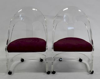 Pair of Vintage Lucite Chairs.