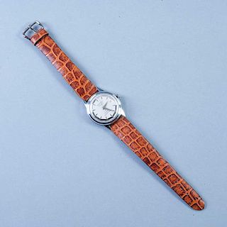 Reloj Geneva de Luxe. Movimiento manual. Caja circular en acero de 30 mm. Carátula color gris. Pulso piel.