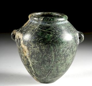Egyptian Pre-Dynastic Serpentine Acorn Shaped Jar