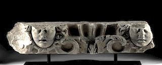 Large Roman Marble Frieze w/ Medusa Heads