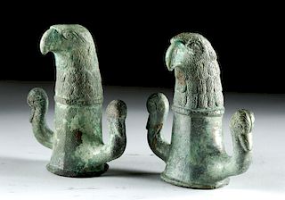 Lot of 2 Bronze Eagle Chariot Rein Guides