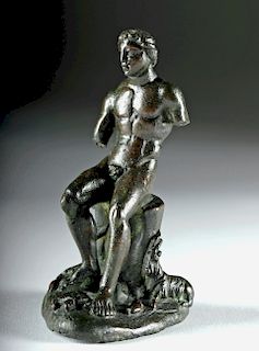 Roman Bronze Seated Mercury w/ Animals
