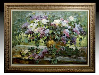 20th C. Impressionist Painting - "Lilacs" by A. Smirnov