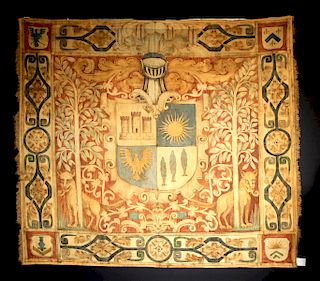 19th C. Victorian Painted Tapestry - Arts and Crafts