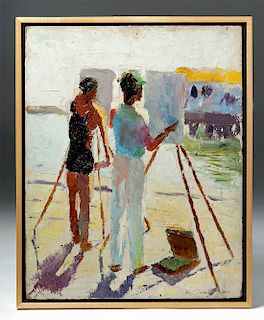William Draper Oil on Board, Artists Painting - 1934