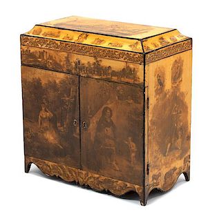 A Continental Painted Work Casket
