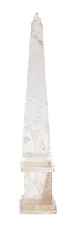 A Rock Crystal Obelisk Height 16 x width 3 1/2 x depth 3 1/2 inches.