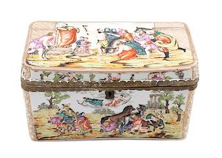 A Capodimonte Porcelain Rectangular Box Height 5 x width 9 1/2 x depth 6 inches.