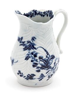 A Worcester Porcelain Creamer Height 3 3/4 inches.