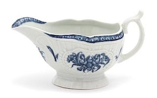 A Worcester Porcelain Sauce Boat Length 6 1/2 inches.