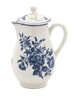 A Worcester Porcelain Lidded Creamer Height 5 1/2 inches.