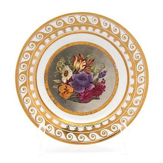 An English Porcelain Dinner Plate Diameter 9 1/4 inches.