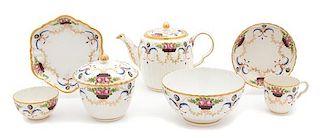 An English Porcelain Tea Service Height of teapot 6 inches.