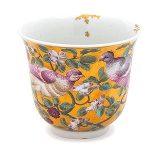 A Chelsea Porcelain Cup Height 3 1/2 x diameter 4 1/4 inches.