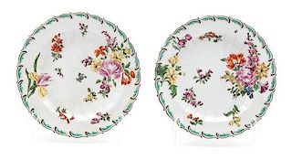 A Pair of Chelsea Porcelain Plates Diameter 8 3/4 inches.
