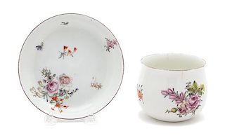 A Chelsea Porcelain Oversize Cup and Standard Saucer Diameter of cup 3 1/2 inches.