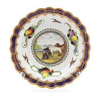 A Dr. Wall Worcester Porcelain Plate Diameter 8 3/8 inches.