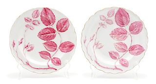 Two Blind Earl Porcelain Pink Plates Diameter 8 1/4 inches.