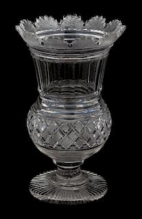 A Georgian Glass Celery Vase Height 8 5/8 x 5 1/8 inches.