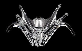 A Baccarat Crystal Bowl Height 7 1/4 x diameter 13 1/2 inches.