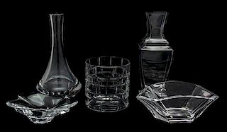Five Pieces of Baccarat Crystal Height of largest 10 1/4 inches.