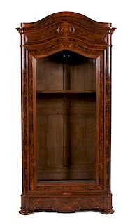 An American Empire Burlwood Bookcase Height 91 x width 43 x depth 19 inches.