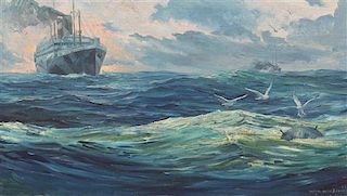 Anton Otto Fischer, (American/German, 1882-1962), Naval Scene