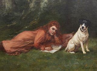 Maud Earl, (English/American, 1864-1943), Young Girl and Her Dog