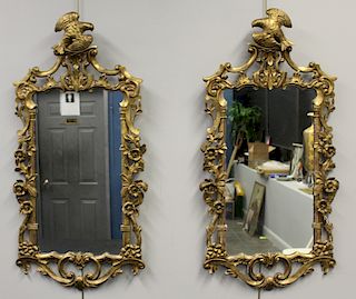 Pair of 19th Century Carved Giltwood Mirrors.