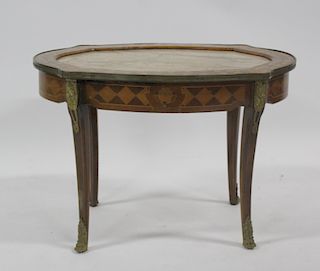 Antique Bronze Mounted Coffee Table with Inlay