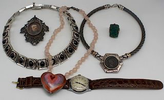 JEWELRY. Silver Jewelry and Watch Grouping.