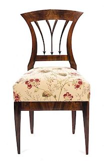 A Biedermeier Rosewood Side Chair Height 32 3/4 inches.