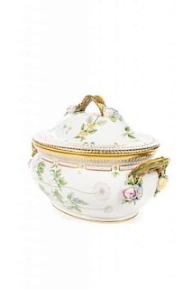 A Royal Copenhagen Flora Danica Soup Tureen and Cover Length over handles 13 1/2 inches.