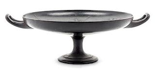 A Neoclassical Cast Iron Tazza Width over handles 16 5/8 inches.
