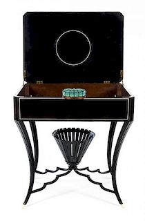 A Viennese Ebonized Dressing Table Height 28 x width 27 1/2 x depth 19 3/4 inches.
