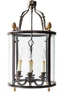 A French Neoclassical Gilt Metal Lantern Height 21 inches.