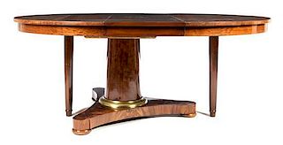 A Louis Philippe Style Mahogany Extension Table Height 29 1/2 x width 52 1/2 x depth 53 inches (closed).