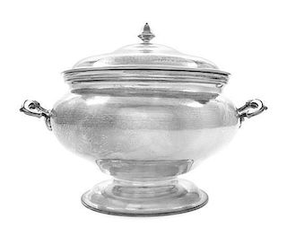 An Italian Silver Soup Tureen and Cover Width over handles 14 inches.