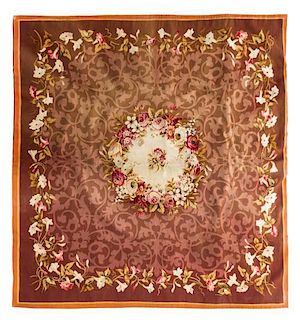 An Aubusson Style Wool Tapestry Height approximately 60 inches.