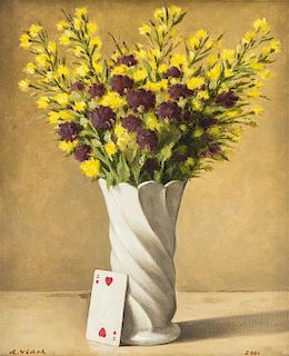 Artist Unknown, (20th Century), Botanical Study (With Playing Card), 2001
