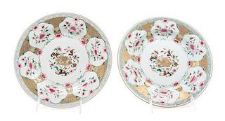 A Pair of Chinese Export Porcelain Plates Diameter 9 inches.